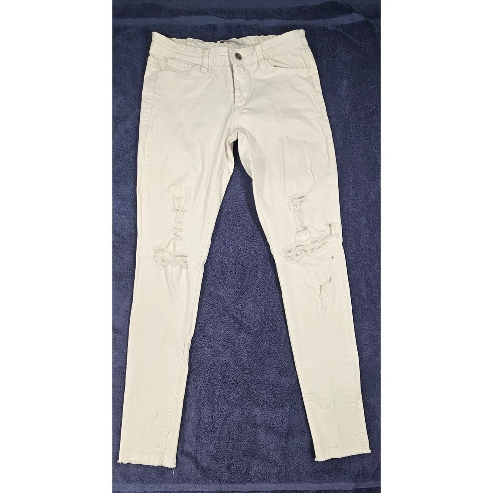 Nature Cut Jeans Women's Size 28 White Distressed Denim Pants